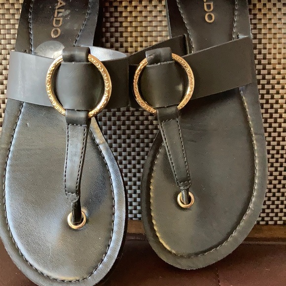 Aldo black leather slip on - Picture 1 of 4